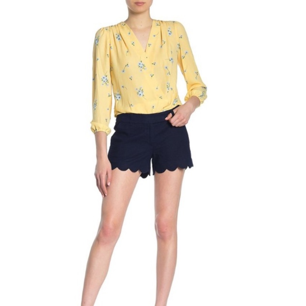 NWT J. Crew Navy‎ Linen Scallop Hem Shorts size 16
